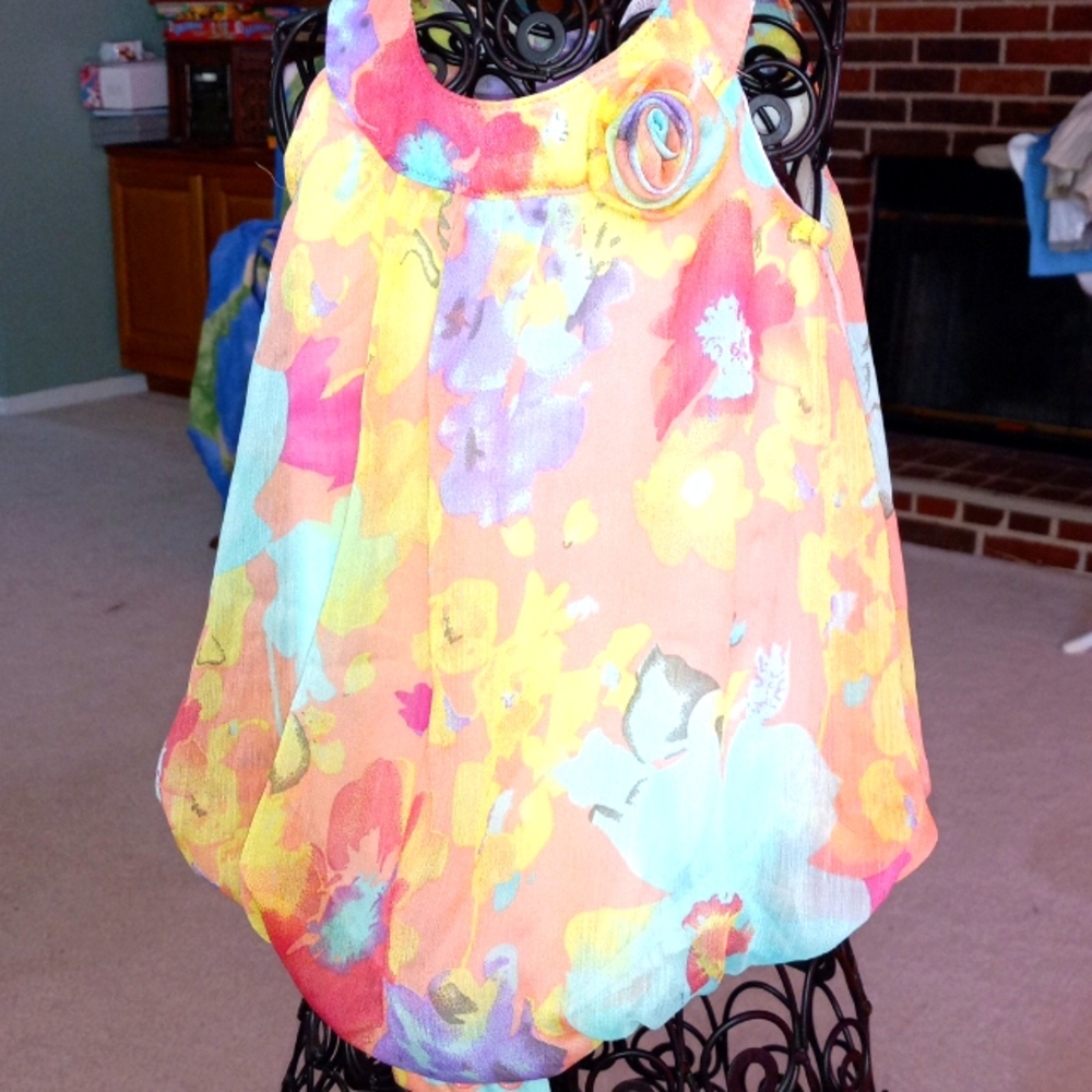 Summer Dream!: BABY BERI  Chiffon Floral Bubble Romper, 3-6 mo